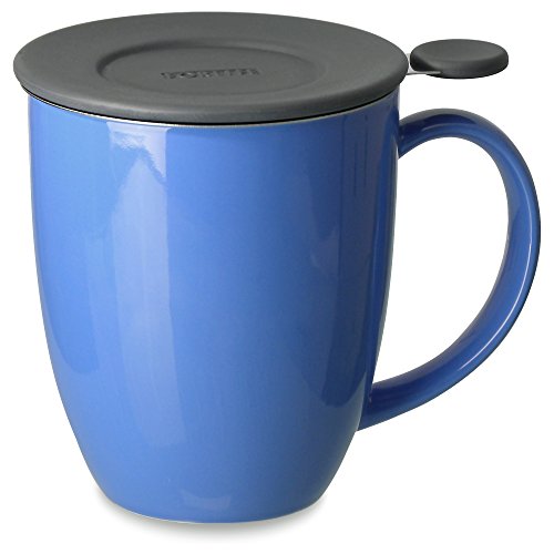 FORLIFE Uni Brew-in-Mug with Tea Infuser and Lid, 16-Ounce, Blue