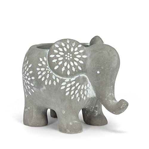 Abbott Collection  27-Elmer Small Elephant Planter, Grey