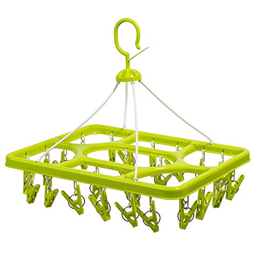 Tatkraft Artmoon Remark Laundry Drying Hanging Rack with 24 Clips - Strong Clothespins (15.2 X 11.6 X 13.8) | Indoor Outdoor Airer Dryer for Drying Baby Clothes, Lingerie, Underwear, Hat, Scarf, Socks, Gloves
