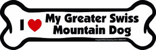 Imagine This Company Bone Car Magnet, I Love My Greater Swiss Mountain Dog, 2-Inch by 7-Inch