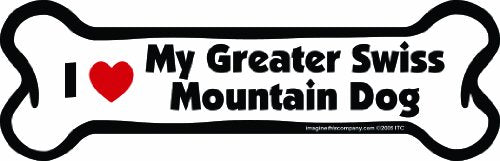 Imagine This Company Bone Car Magnet, I Love My Greater Swiss Mountain Dog, 2-Inch by 7-Inch
