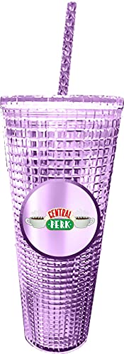 Spoontiques 19549 Central Perk Diamond Cup with Straw, 20 oz