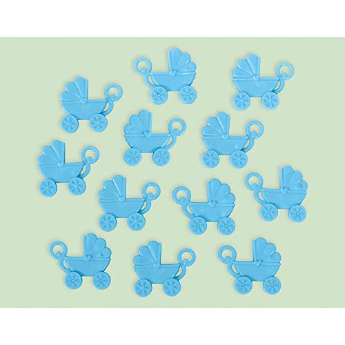 Amscan Baby Shower Carriage Charms Party Supplies, 1 3/8" x 1 5/8", Blue