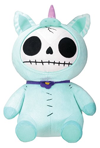 Pacific Trading SUMMIT COLLECTION Furrybones Teal Unicorn Unie Wearing Purple Daisy Collar Plush Doll