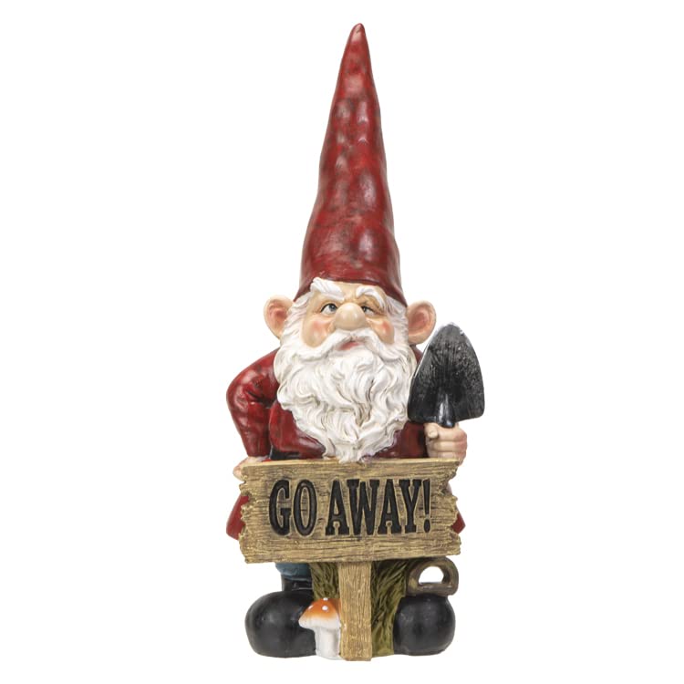 Pacific Trading Go Away Gnome Garden Statue Resin Figurine