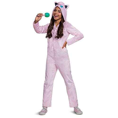 Disguise Jigglypuff Hooded Jumpsuit Costume for Kids, Pokemon, Classic Size Large (10-12)
