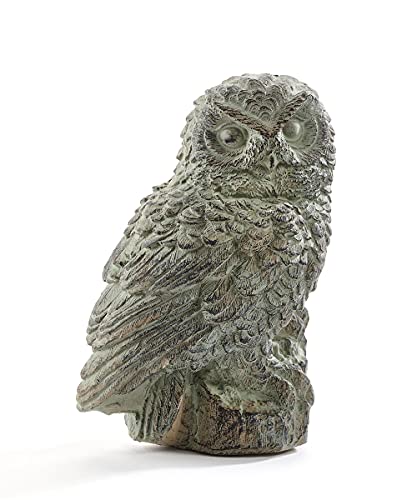 Giftcraft 717012 Owl Figurine Antique Green Finish, 5.9-inch Height, Cement