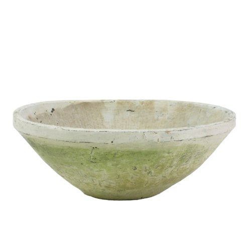 HomArt Rustic Terra Cotta Bowl, Large, Antique Whitestone, 1-Count