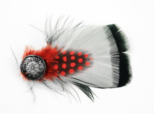Midwest Design Hat Dcor Embellishment, 12705 Turkey/Guinea Feather Hat Decor Pin