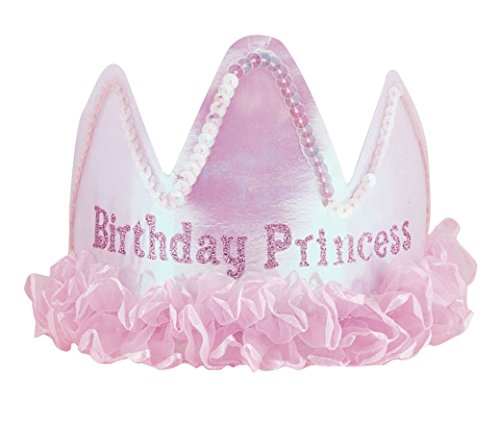 Unique Industries Pink Birthday Princess Tiara with Ruffles