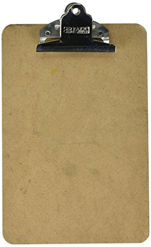 BAZIC Memo Size Hardboard Clipboard w/ Sturdy Spring Clip