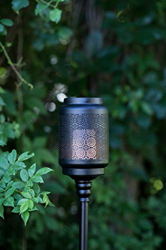 Boston Warehouse 66270 Torchier Indoor/Outdoor Garden Torch with LED Simulated Fire Base, Black