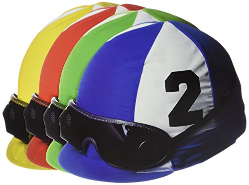 Beistle 4 Piece Jockey Helmet Cut Outs Derby Day Decorations Sports Party Supplies, 14", Black/White/Red/Green/Blue/Yellow