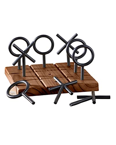 Giftcraft 093943 Tic Tac Toe Table D‚àö¬©cor, 7.8-inch Square, Metal and Pinewood