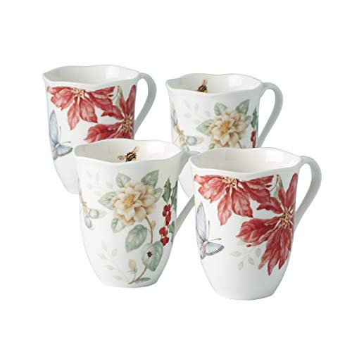 Lenox 884474 Butterfly Meadow Holiday 4-Piece Mug Set