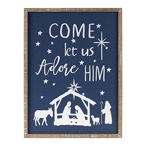 Melrose 86670 Come Let Us Adore Him Frame, 20-inch Height, Wood