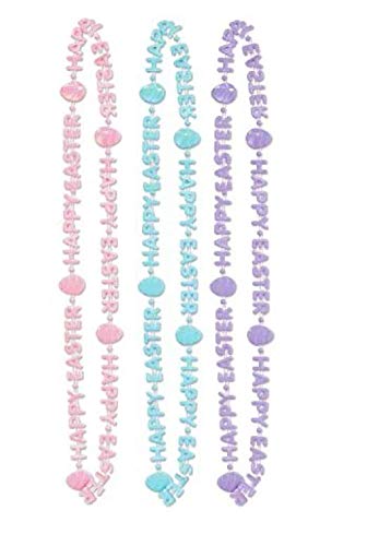 Beistle Easter Letter Beaded Necklaces | Pastel Colors | 3 Pcs.