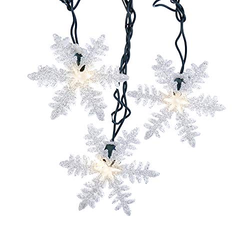 Kurt Adler UL 10-Light Snowflake Party Light Set, White