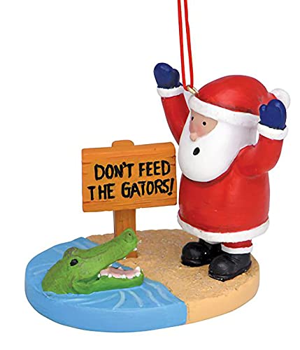 Cape Shore Christmas Resin Ornament, Don't Feed The Gators Santa, Holiday Tree Decoration, Home Collection
