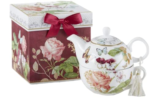 Delton Porcelain Tea For One, Burg Peony