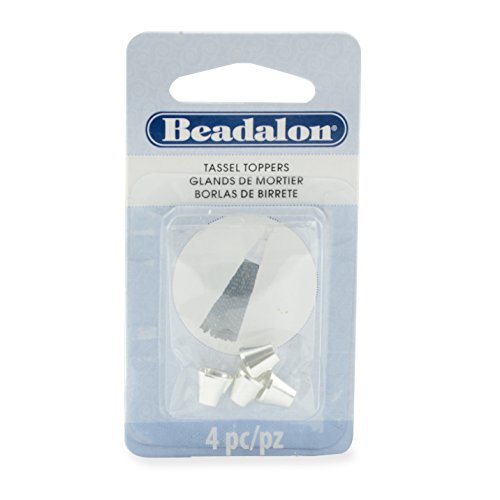 PA Distribution Artistic Wire Beadalon 357B-052 Tassel Topper, Silver Plated, E-Coat, Beveled Cone