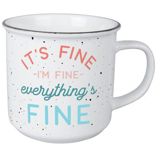 Carson Home Everything's Fine Vintage Mug, 3.5-inch Height, Holds 13 oz., Ceramic
