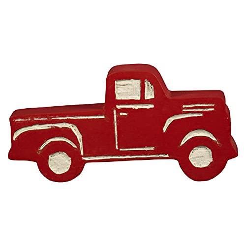 Foreside Home & Garden Red Wood Truck Decorative Tabletop Accent