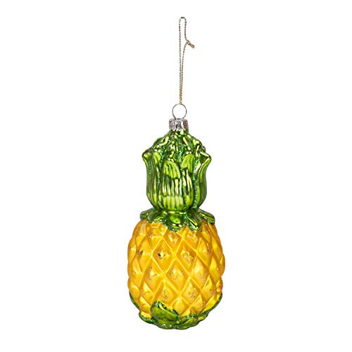 Beachcombers 04226 Blown Glass Pineapple Hanging Ornament, Multicolor