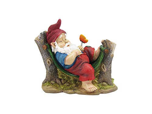 Comfy Hour Seed Soil and Yard Collection Resin Garden Gnome Sleeping On Stump Dwarf Figurine, Outdoor Decor