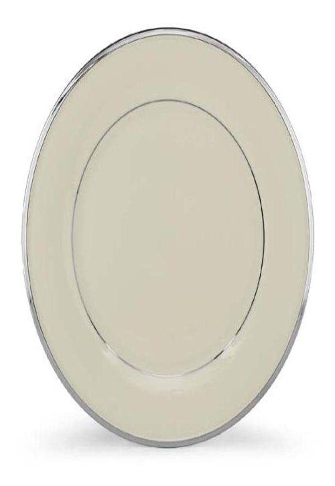 Lenox Solitaire Dinner Plate, ivory/platinum