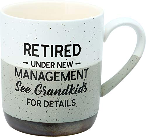 Pavilion Gift Company Retired Under New Management See Grandkids For Details - 15 Oz Speckled Stoneware Coffee Tea Cup Mug, Beige, 23561