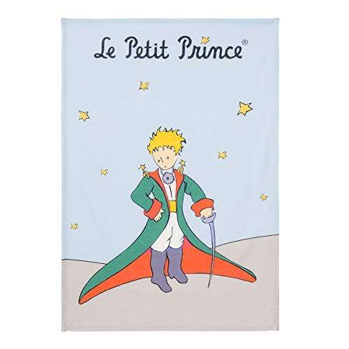 Coucke French Cotton Digitally Printed Tea Towel, The Little Prince Cape Design, 20-Inches by 30-Inches, Blue, 100% Cotton