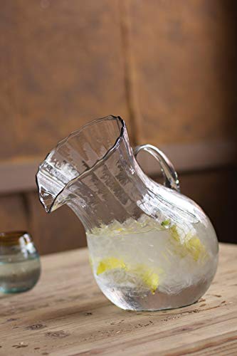 Kalalou Ribbed Tilted Pitcher, One Size, Clear