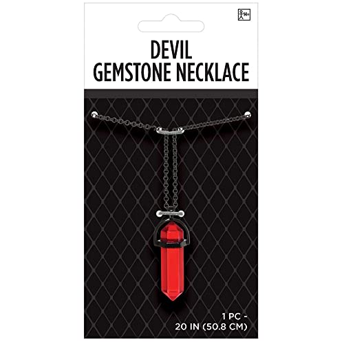 Amscan Devil Gemstone Necklace | Red Magical Stone Design