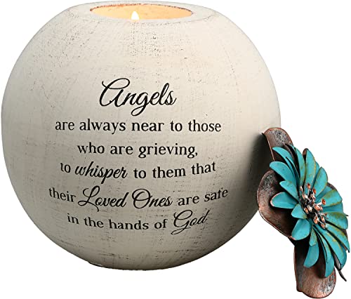 Pavilion Gift Company 19094 Angels are Near Candle Holder, 5-Inch, Terra Cotta
