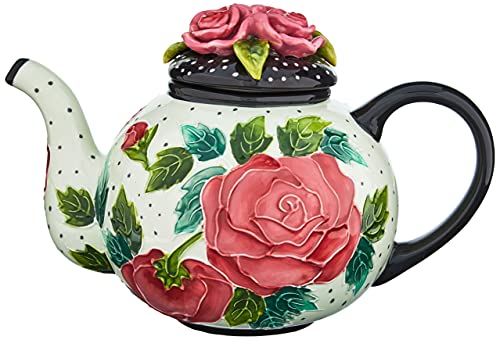 Blue Sky Clayworks Clayworks 10.5"x6.5"X7" Rose Teapot