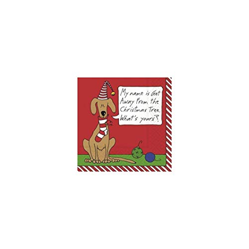 Design Design 624-08193 Christmas Cocktail Napkins, 9-inch Square (Get Away From The Tree)