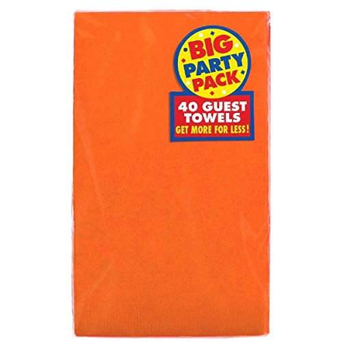 Amscan Beautiful Big Party Pack Peel Guest Paper Towel (40 Pack), 4-1/2 x 7-3/4", Orange