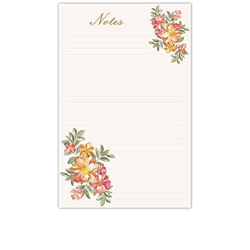 Yay Novelty YaYstationery Notepads - Memo Pads - Scratch Pads - Writing Pads - Illustrated Notepads - 5.5 x 8.5 inches - Thick Premium Paper - Printed Notepad - Autumn Floral