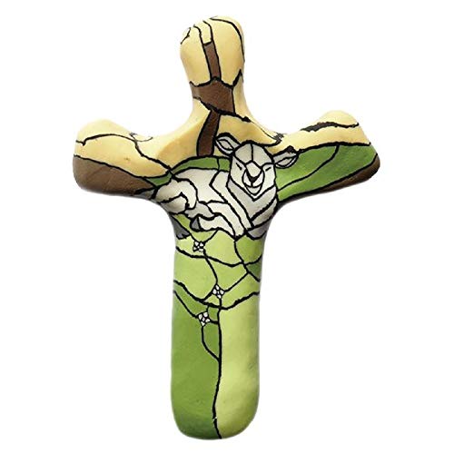 Calypso Studios by First & Main 5.5" Lamb of God Comforting Clay Cross