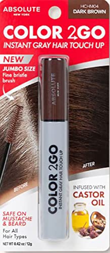 Absolute New York Color 2 Go Instant Gray Hair Touch up Mascara 0.45 Oz (HM 03 Dark Brown) Roll over image to zoom in Absolute New York Color 2 Go Instant Gray Hair Touch up Mascara 0.42oz (HCHM 04 Dark Brown)
