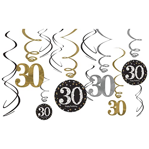 Amscan Sparkling Celebration 30 Hanging Swirls