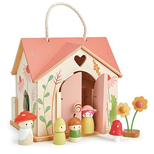 Tender Leaf Toys - Rosewood Portable Dollhouse Cottage Set for Age 3+