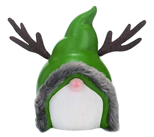 Transpac Christmas Gnome Santa Figurine, Green