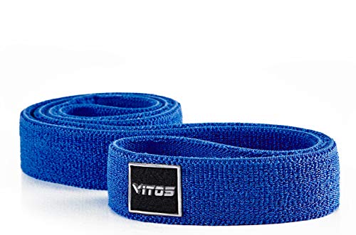 Vitos Fitness Polyester V-Power Band | Allergy Prevention Snap Proof Pull Up Assist Heavy Duty Resistance Mobility Lifting Perfect Body Stretching Training (#3 Medium, Blue)