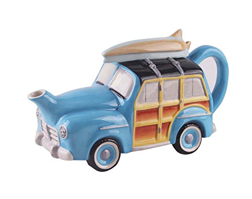 Blue Sky Ceramic Store Blue Sky Ceramic 10.5" x 4.25" x 5.25" Retro Woody Teapot