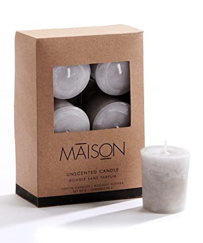Giftcraft Rustic Votive Candles, Grey, Set of 6