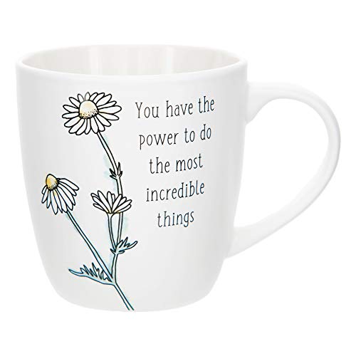 Pavilion Gift Company You Have The Power To Do The Most Incredible Things Things-17oz Coffee Cup Mug & Coaster Cap Set, 17 oz, White