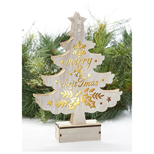Delton Wood Die Cut Christmas Tree, 9.80-inch Width