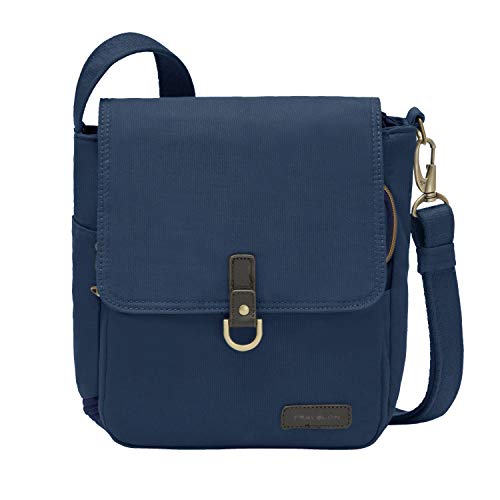 Travelon Crossbody Anti-Theft Courier Tour Bag, Navy, One Size